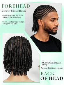 HD Full Lace Braided Headband Wig, Short Lace Braided Curly Ends, Fashionable Halloween Gift | Stylish Wear - Black - View 9