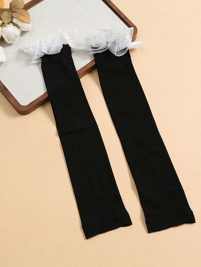 2pcs New Lace Sleeve Covers, Sunscreen Ice Silk Sleeve Covers, Solid Color Cute Sunscreen Sleeve Covers, Driving Sunscreen Sleeve Covers, Outdoor Solid Color Arm Sleeves, Breathable Sleeve Covers, For Daily Outings, Outdoor Travel, Easy To Carry, Gift Giving