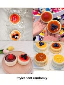 1个软绵绵的奶油夹心蛋糕减压玩具，质感逼真 - 彩色 - 查看 9