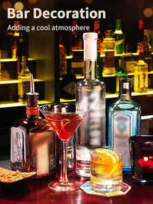 3/5/10个装LED发光杯垫，杯子装饰灯，适用于酒吧装饰、客厅、生日派对，也适用于情人节、母亲节、父亲节、返校季，可用作节日礼物、生日礼物、乔迁礼物、结婚礼物。 - 彩色 - 查看 10