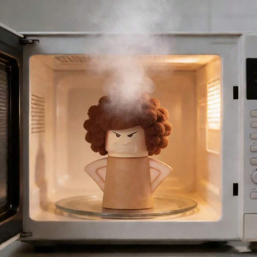 这是一款全新的卡通造型微波炉清洁器，一体成型。它可以用来去除油脂，清洁微波炉，保持微波炉清洁卫生，防止细菌滋生。 - A - 查看 1