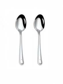 Set Sendok Saji Besar Stainless Steel 1/2/4 Buah, Sendok Makan Ukuran Besar, Sendok Berlubang, Cocok Untuk Rumah, Dapur, Restoran dan Hotel, Perlengkapan Dapur Penting - Perak - View 9
