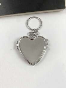 1pc Unisex Y2K Cute Beaded Bow Pendant, Fashionable Heart-Shaped Large Bag Pendant, Fashionable Heart-Shaped Rotating Mirror Pendant, Silver Heart-Shaped Swivel Hook Design, Spring Clasp, Starfish, Bow And Heart Element Phone Charm Keychain - Multicolor - View 14