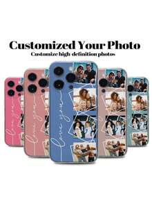 1 carcasă de telefon personalizată pentru aniversarea cuplurilor/design DIY, transparentă, anti-cădere, cu protecție pentru lentile, carcasă de telefon cu fotografie personalizată, cadou compatibil cu iPhone 13/14 Pro Max, S23, ținută casual streetwear, versiune internațională, nu versiunea națională - clar - Vizualizare 4