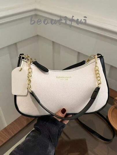 One Piece Of Solid-Color PU Leather Fashionable Underarm Bag. It Is A Simple And Stylish Large-Capacity Shoulder Bag, A Business-Commuting Crossbody Bag, And A Small Hand-Carried Bag For Daily Office Use. Suitable For Girls, Female College Students, Newbies And White-Collar Workers. It Is Very Suitable For Offices, Universities, Work, Business, Commuting, Outdoor Activities, Traveling And Outings.