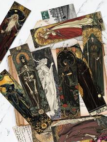 30PCS Dark Gothic Style Bookmarks Unique Creative Pattern Paper Bookmarks Personalized Fun Reading Markers Decorative Bookmarks - Office Supplies Funny Gifts - 30pcs/pack - View 1