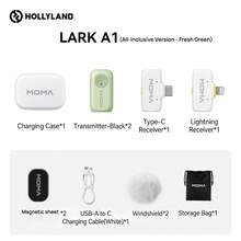 Moma LARK A1 All-In-One Wireless Lavalier Microphone With Charging Case, For Mobile Live Streaming, Intelligent Noise Cancellation, And Dopamine Reduction; Mini Interview And Shooting Microphone - View 29