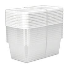 Set Of (10) 6 Quart Storage Boxes, Clear Plastic Storage Bin With  Lid, White - 白色 - 查看 6