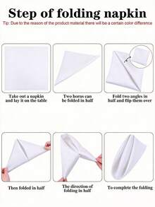 Bộ 8/4 khăn ăn satin trắng - Khăn ăn vải vuông 30x30cm - Mềm mại và có thể tái sử dụng, lý tưởng cho đám cưới, tiệc tùng, Ngày của Mẹ, Ngày Valentine, lễ tốt nghiệp, tiệc trưa, trang trí nhà hàng. - trắng - Xem 6