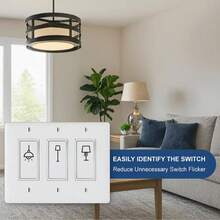 800pcs Self-Adhesive Switch Labels | High Quality Paper, Semi-Glossy, Embroidered, Geometric Pattern, Suitable For Lights, Fans, Heaters, Bedroom, Bathroom, Kitchen, Garage, Laundry Room, Disposable - Multicolor - View 6