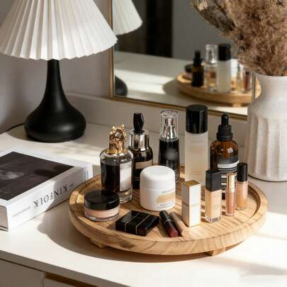 Wooden Decorative Tray For Bathroom, Kitchen, Living Room, Soap, Candle Holder Best Gifts Birthday Plates Kitchen Accessories Kitchen Decor Table Trays Fruit Tray Tray Decor Graduation