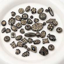 100g Mixed Vintage Baroque Style Acrylic Beads, Hole Punched, Suitable For DIY Jewelry Making, Ideal For Bracelet And Earring Crafting - Photo Color - View 4
