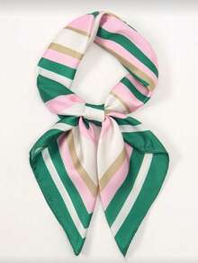 1pc Simple Printed 70cm Square Scarf, New Spring Bandana For Women, Versatile Waist Tie, Headband, Fashion Neckerchief - Multicolor - View 4
