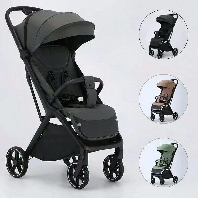 Lightweight Baby Stroller, Foldable Stroller Infant, One-Touch Collection, Adjustable Backrest, Breathable Mesh, Easy To Carry, Suitable For Travel - Grey - View 1