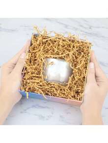 100克/包拉菲草填充物皱纹纸屑，适用于礼品盒、生日、婚礼和伴娘礼物，手工制作的多色纸屑拉菲草填充物，适用于毕业典礼和包装、情人节礼品盒、母亲节礼品盒，易碎礼品保护 - 棕色 - 查看 2