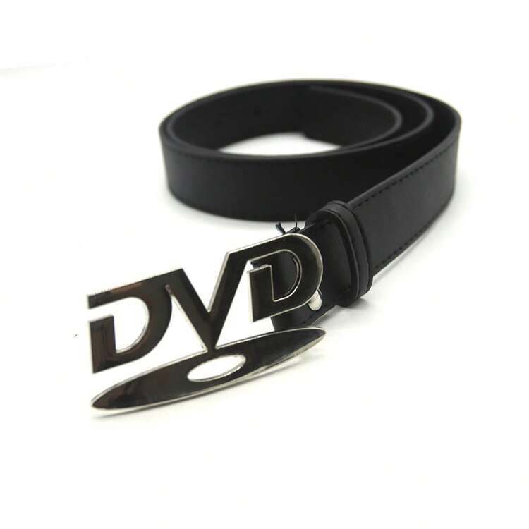Unisex Retro DVD Buckle Decor PU Leather Multifunctional Belt, Suitable For Jeans, Women's Gift - Black - View 3