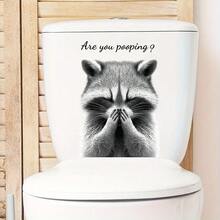 1/3片趣味动物马桶贴纸，可移除自粘PVC防水材质，适用于马桶座圈、水箱、浴缸和瓷砖装饰。是送给朋友的绝佳礼物。 - 動物馬桶貼 - 查看 7