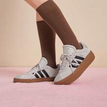 Women's Adidas VL COURT BOLD "T-Toe" Retro Platform Casual Sneakers - Light Grey - View 2