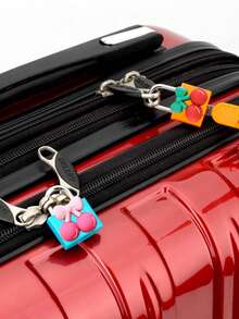 Cherry Pattern Compact Luggage Lock With Key, Sturdy Plastic Shell And Brass Core, Durable Metal Padlock For Suitcase, Backpack, Briefcase, Ideal For Valentine's Day, Wedding, Souvenir, Bridesmaid Gift - Multicolor - View 7