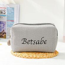 Personalized Embroidered Tulle Makeup Bag, Embroidered Makeup Bag, Personalized Bridesmaid Makeup Bag, Seersucker Cosmetic Bag For Girl, Large Capacity Cosmetic Bag, Bridesmaid Bridal Gifts, Makeup Organizer, Monogrammed Toiletry Bag, Embroidered Make Up Bag,Bridesmaid Makeup Bag, Bridesmaid Gift - Multicolor - View 17