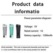 1300mAh USB充电,数字显示自动搅拌杯,多功能自搅拌咖啡杯,旅行水瓶,蛋白粉适用,适用于牛奶、巧克力、摩卡、咖啡 - 彩色 - 查看 12