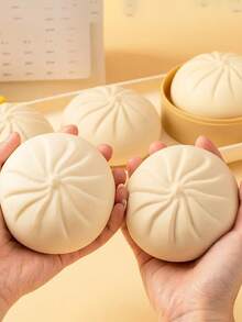 1个逼真蒸包造型的解压捏捏乐玩具，搞笑礼物，装饰品，完美解压玩具，附赠随机颜色礼品袋，柔软Q弹 - 彩色 - 查看 4