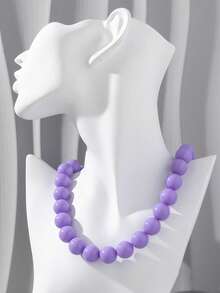 1 件女士时尚简约多巴胺糖果色串珠项链，适合日常佩戴，夏季 - 多色 - 查看 22