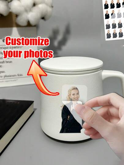 Customized Portrait Photo Stickers, Personalized Transferable Stickers, Suitable For Cups, Birthdays, Weddings, Housewarming, Schools, Home Decor, Multi-Functional, Decorative, Reusable, Exquisite And Fashionable, High-Quality Color, Modern Personalized, Unique Gifts For Friends, Family, Etc.