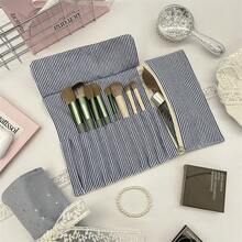 可折叠星形亮片化妆刷套装，带收纳袋，化妆工具整理器 - 彩色 - 查看 4