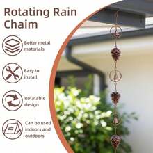 Gutter Downspout Diverter Metal Rain Chain, Decorative Garden Rain Catcher, Outside, Garden, Patio, And Deck - Pinecone Shaped Rain Chain - View 5