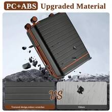 Set di valigie rigide da 3 pezzi, PC+ABS, leggere, bagaglio a mano da 20 pollici, bagaglio da stiva da 24 pollici, bagaglio da viaggio grande da 28 pollici con ruote girevoli a 360°, lucchetto a combinazione, maniglia telescopica, valigia da viaggio business/vacanza per donna, uomo e unisex - Grigio - Visualizzare 5