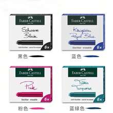 Cartuchos de tinta para pluma estilográfica Faber-Castell, 6 uds., accesorios de recarga estándar europeo, tinta negra y azul 7ZRX - Negro - Ver 4