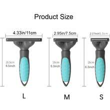 1pc Pet Grooming Brush, Pet Beauty Tool, Suitable For Cats & Dogs To Remove Loose Hair, Deshedding Brush, Curved Blade Cat Hair Trimmer Comb, Pet Supplies, Pet Gift - Baby Blue - View 3