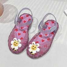 Giày sandal công chúa bằng nhựa dẻo dễ thương cho bé gái, hình ong hoạt hình rỗng, thoáng khí, mũi kín, thích hợp đi ngoài trời, đi biển. - Màu Hồng Tươi - Xem 14