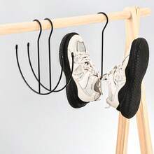 1个皮带收纳架 - U型多功能皮带挂架 - 不锈钢实心金属粉末涂层整理架 - 领带围巾架 - 黑色 - 查看 6