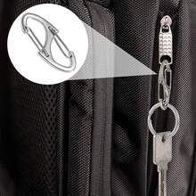 DHINZIC 8Pcs Zipper Clip Anti Theft Deterrent, Dual Opening Safety Zipper Pull Replacement, S Carabiner Clips For Backpacks Traveling Camping Suitcases-WS - 12pcs-black & Silver - View 5
