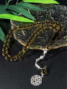 1条斋月33珠黑色线单流苏手工斋月祈祷念珠手链 - 彩色 - 查看 4