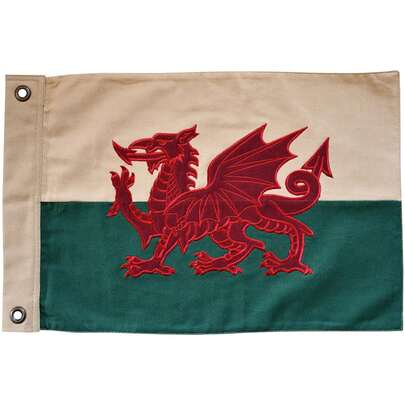 Wales Fully Sewn Aged & Vintage-Look Flag 49cm X 33cm