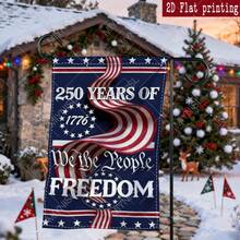 1pc Durable Exquisite Double-Sided Garden Flag | Celebrating The 250th Anniversary Of American Independence, Symbolizing The Spirit Of Freedom With Vibrant American Flag Design, Polyester Material, Easy Hang, Resistant Outdoor Home Decor For Porch - A - Xem 7