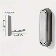 1个折叠式隐藏式壁钩，适用于挂浴袍、毛巾和外套 - 哑光黑不锈钢材质，节省空间，不锈钢衣架，适用于家居、厨房和浴室收纳，多用途壁挂式设计，安装简便，隐藏式安装，无需螺丝，防锈合金材质，边缘光滑，保持空间整洁，适合小型公寓、宿舍和现代住宅，提升衣柜和墙面装饰效果，是毛巾架、浴袍夹和衣架的理想之选。 - 查看 5