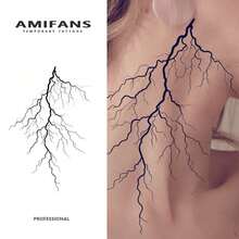 AMIFANS Temporary Tattoos, Semi-Permanent Tattoos, Lasting 1-2 Weeks, Durable Tattoos, Fruit Juice Tattoos, Realistic Tattoos, Romantic Tattoos, Fake Tattoos, Waterproof, Authentic Tattoo Appearance, Niche Design Tattoos, Fruit Tattoos, Plant Tattoos - Black - View 2