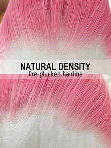 粉色直发合成假发，丝质长直粉色头发，蕾丝前假发，自然发际线，粉色蕾丝假发，女士角色扮演服装 - 彩色 - 查看 2