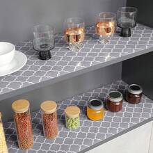 1 Roll Thick Gray Non-Slip Washable EVA Refrigerator/Cabinet Liner Mat, Easy To Cut - Grey - View 10