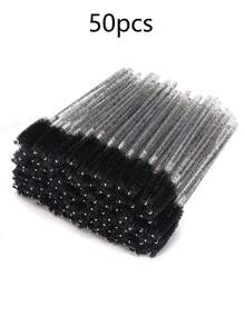 300/100/50/1 Disposable Eye Black Stick, Crystal Eyebrow Bobbin Brush For Extending Eyelashes, Black Mascara Brush - Multicolor - View 8