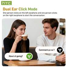 HTC NE48 滑盖式无线耳机：彩色高清显示屏、触控操作、入耳式设计、多功能控制、自定义壁纸上传、AI翻译功能 - 查看 5