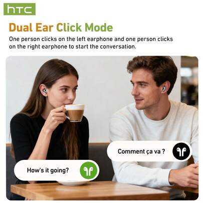  HTC NE48 滑盖式无线耳机：彩色高清显示屏、触控操作、入耳式设计、多功能控制、自定义壁纸上传、AI翻译功能