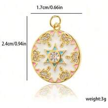 1pc Copper Human Figurine, Hexagram Pendant DIY Bracelet Necklace Anklet Charm, Suitable For Easter, Christmas, Adult Gifts - Multicolor - View 15