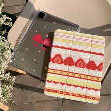 Cute Cream Strawberry Cake Design Tablet Protective Case Compatible With Apple 11th Gen, Pro 2025 New Model, 10th Gen, Air 7/6, 11 Inch, Stylus Slot, Anti-Bend, Suitable For Women And Men - Multicolor - View 5