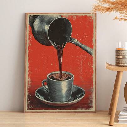 1개, 캔버스 벽 예술, 액자 벽 예술, 터키 차 예술 프린트, 중동 카페 벽 장식, 보헤미안 중동 장식, 장식, 아늑한 주방 포스터, 중동 가정 장식, 방 장식 미학, 기숙사 장식, 침실 장식, 거실 장식, 욕실 장식, 주방 장식, 아파트 장식, 대학 장식