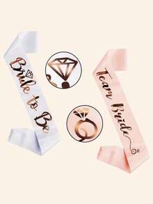 1/7pcs Satin Ribbon Belt Set - Exquisite And Fun Bachelorette Party, Bridal Shower And Wedding Party Favors - Multicolor - View 9